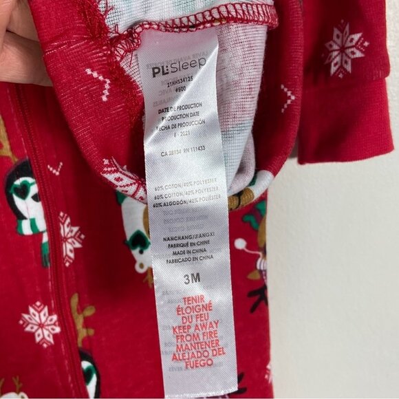 NEW Nordstrom One Piece Christmas Sleep Set Matching Hat Size 3M Baby Petite Lem - Picture 11 of 12
